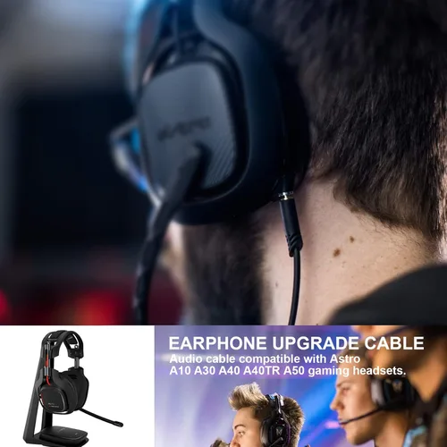 Vista 6 de Cable Astro A10 de repuesto de 6.6 ft con función de control de volumen compatible con A10, auriculares para juegos, AUX de 0.138 in para Xbox One