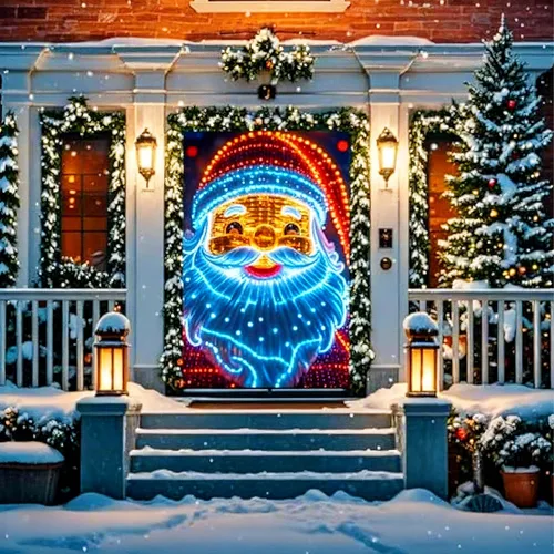 Vista 2 de Proyector trasero holográfico navideño de 50 x 89 pulgadas, pantalla de película con holograma, proyector trasero, para interiores y exteriores