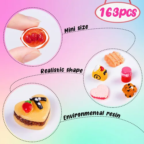 Vista 6 de 160 piezas de mini juguetes de comida para la cocina de la muñeca juego de simulación