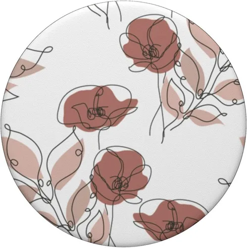 Vista 3 de PopSockets estéticos con diseño de flores de amapola minimalistas, diseño floral