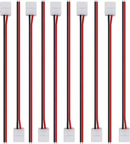 Vista 9 de LightingWill Paquete de 10 unidades de conector de tira LED de 2 pines a presión en forma de L para esquina en ángulo recto o conexión de giro de 10