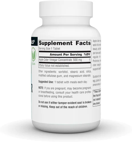 Vista 3 de Source Naturals Vinagre de sidra de manzana, suplemento dietético - 500 mg - 90 tabletas veganas
