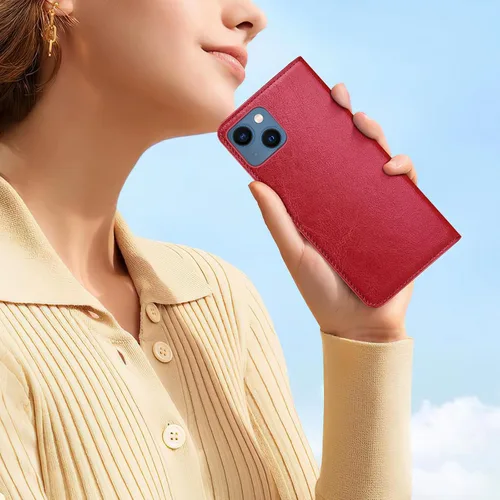 Vista 7 de DJBull Funda tipo cartera desmontable 2 en 1 para iPhone 13 con soporte para tarjeta de crédito, bloqueo RFID, funda protectora de piel sintética
