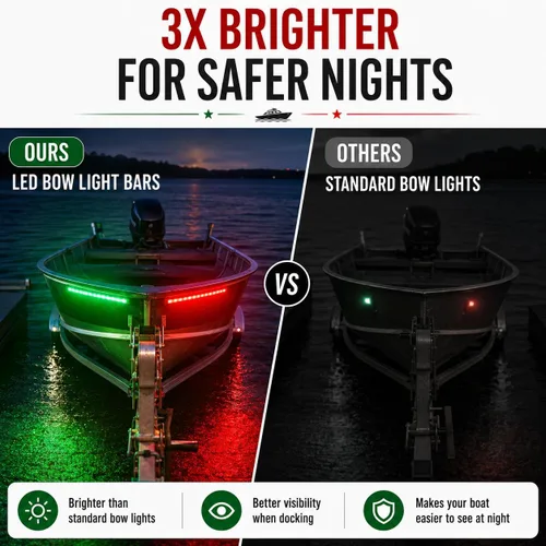 Vista 4 de Boaton Luces de navegación LED para barco marino, luces de pesca nocturna, sin taladrar, luces de arco para cubierta, luces de cortesía, luces