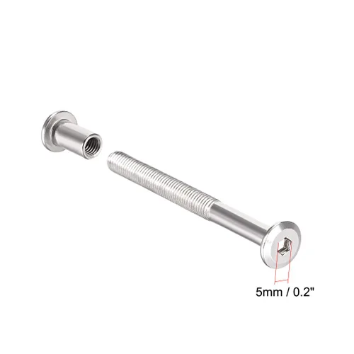 Vista 3 de uxcell Poste de tornillo apto para 3/8 pulgadas de diámetro de agujero, macho M8x90mm hebilla de cinturón, pernos de encuadernación de cuero