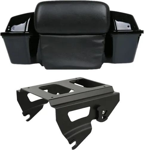 Vista 10 de XFMT Tronco de afeitar de 5.5 pulgadas con almohadilla de respaldo para Harley Touring Road King Street Glide Road Glide Electra Glide 1997-2013