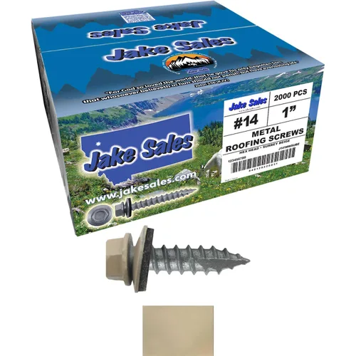 Vista 188 de TORNILLOS PARA TECHOS DE METAL #14: (250) Tornillos x 1" ABC GRIS Tornillo para techo de chapa metálica con cabeza hexagonal y arandela.