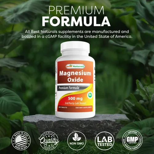Vista 5 de Best Naturals Óxido de magnesio 500 mg 180 comprimidos