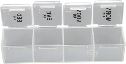 Vista 7 de Caja organizadora, organizador mensual portátil de gran compartimento 4 veces al día con recipientes individuales extraíbles, caja organizadora