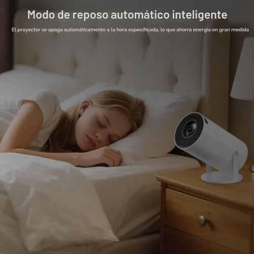 Vista 7 de Mini proyector portátil compatible con 4K, proyector pequeño Full HD 1080P con soporte giratorio de 270°, proyector de película compatible con TV