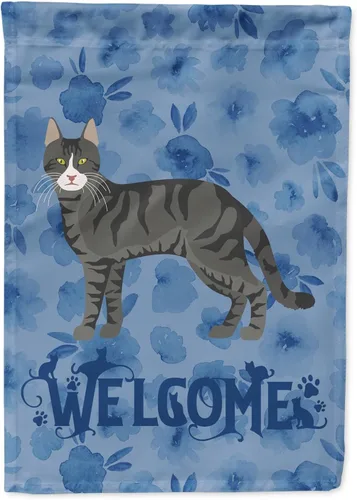 Vista 28 de Caroline's Treasures CK4813CHF - Bandera de bienvenida con gato abisinio azul, manga grande, para porche, para colgar en la pared, poliéster