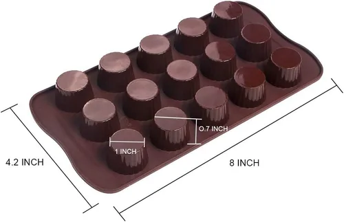 Vista 2 de Webake - Moldes de silicón para chocolate, molde para hornear para gelatina, bombas de grasa de Keto, Marrón