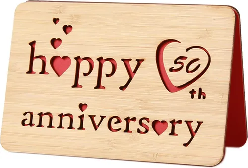 Vista 23 de Tarjeta de felicitación de madera para el primer aniversario, hecha a mano, 1 año, aniversario de boda, tarjeta de primer aniversario para ella, él