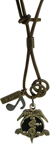 Vista 2 de EBSEM Collar de leyendas musicales, cordón de cuero genuino para hombres y mujeres