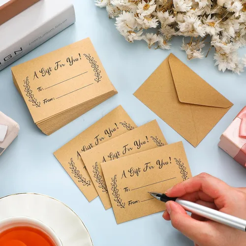 Vista 3 de Gueevin 600 piezas de sobres mini para tarjetas de regalo, fundas para tarjetas de vacaciones, sobres pequeños para regalos al por mayor para notas