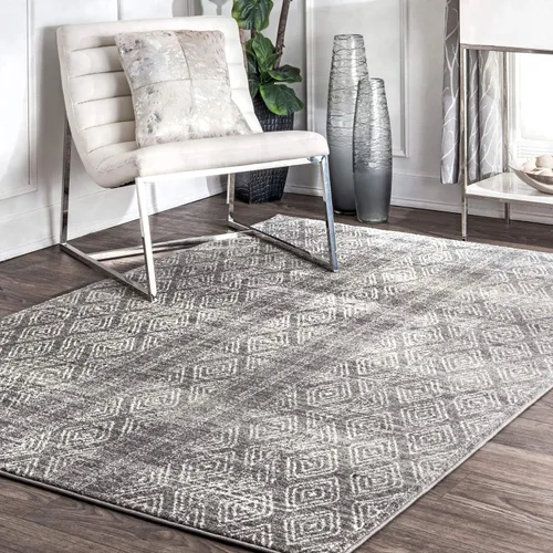 Vista 8 de nuLOOM Sarina Diamonds - Alfombra Gris