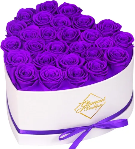 Vista 16 de GLAMOUR BOUTIQUE Rosas preservadas en una caja, regalos para ella, esposa y mamá, decoración de flores de rosas para regalo de cumpleaños, ramo