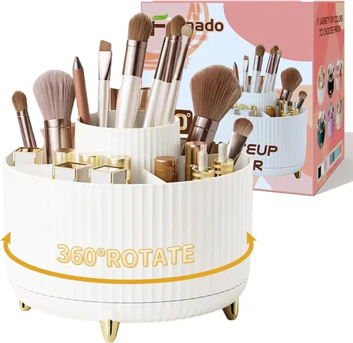 Vista 8 de Organizador de maquillaje con 2 cajones, organizadores de maquillaje para encimera de tocador y baño, organización de maquillaje y almacenamiento