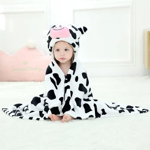 Vista 5 de MICHLEY Manta de bebé con capucha para niños y niñas, con cara de animal para otoño e invierno, de 0 a 3 años