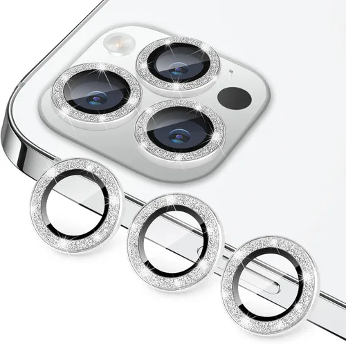 Vista 13 de Protector de lente de cámara compatible con iPhone 12 Pro Max, antiarañazos, vidrio templado 9H, protector de pantalla de cámara de metal, anillo a