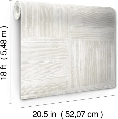 Vista 5 de RoomMates Papel pintado de yeso cuadrado dimensional beige despegar y pegar, RMK12680PLW