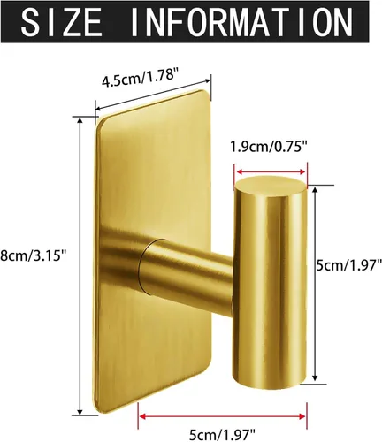 Vista 7 de Nolimas Ganchos adhesivos para toallas, ganchos de pared resistentes, ganchos para toallas para baño, adhesivo de acero inoxidable SUS304, ganchos