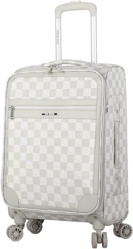 Vista 9 de Steve Madden Equipaje de diseñador, Chalet Gris Claro, Juego de maleta giratoria ligera expandible de 3 piezas - Juego de viaje