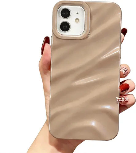 Vista 66 de QLTYPRI Funda compatible con iPhone 11, bonita funda con patrón de ondas de agua para niñas y mujeres, delgada, satinada, brillante, suave, de Beige