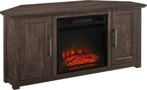 Vista 17 de Crosley Furniture Camden - Soporte esquinero para TV de más de 50 pulgadas, centro de entretenimiento con estantes de almacenamiento, color negro