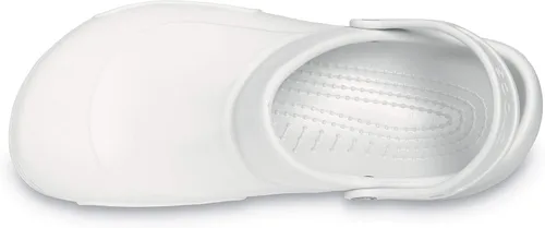 Vista 3 de Crocs Zuecos unisex para adultos con gráficos de bistró, Blanco