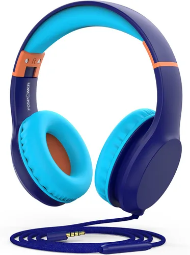 Vista 8 de FosPower Audífonos para niños con orejas de gato LED (límite de volumen seguro de 85dB), audífonos con cable suave de 3.5mm con orejeras y cables