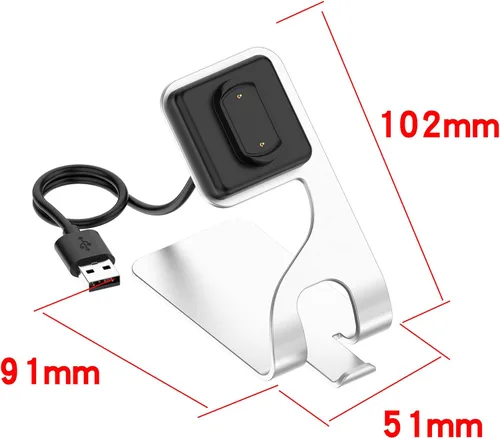 Vista 8 de Soporte de carga compatible con Amazfit GTR 4/GTS 3/T-Rex2, cable de carga con cable de carga USB de 4.9 pies para accesorios Amazfit GTR 4/GTS Gris