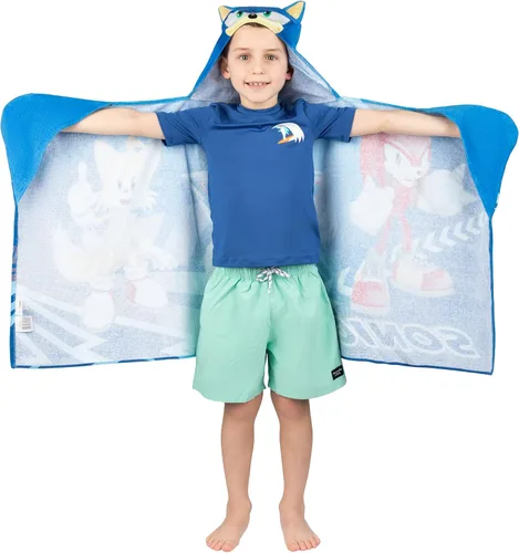 Vista 3 de Franco Sonic The Hedgehog - Toalla con capucha + Sonic The Hedgehog Super Soft Micro Raschel