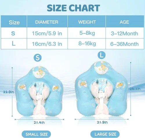 Vista 6 de LOOWARTS Baby Float with Canopy,Infant Pool Float with Safety Seat,Baby Swimming Float & Swim Float & Water Float UPF50+ UV Protection for Toddler