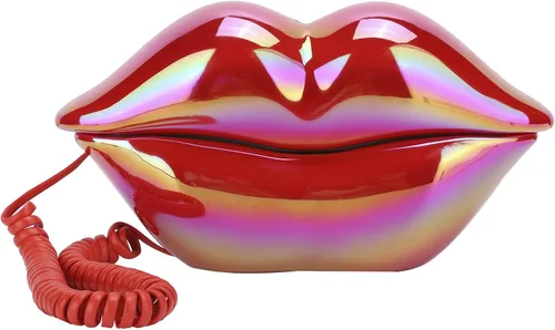 Vista 10 de Zunate Teléfono decorativo del labio, teléfono fijo de escritorio para la oficina en casa, estilo europeo creativo