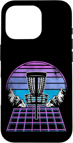 Vista 20 de Disc Golf Basket 90s Synthwave Sunset Retrowave Frisbee Golf Case for iPhone 17