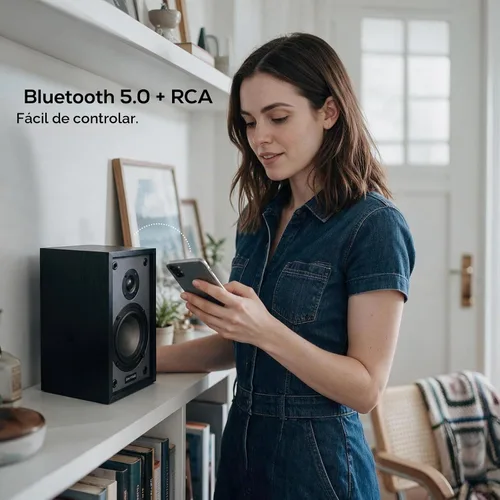 Vista 8 de Dayton Audio Classic B40A Par de bocinas de estante con Bluetooth y alimentación (Negro, 4")