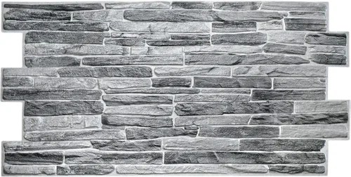 Vista 4 de Dundee Deco Panel de pared 3D de PVC de pizarra sintética gris oscuro, 3.3 pies x 1.7 pies (38.6 in x 19.7 in), decoración de paneles de pared