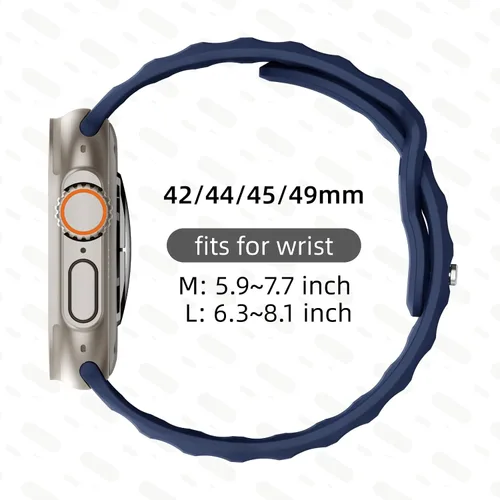 Vista 6 de Correa deportiva compatible con Apple Watch Ultra 2 Band de 1.929 in 1.811 in 1.772 in 1.732 in 1.654 in para hombres, correas de silicona suave