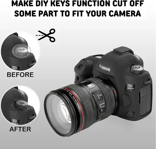 Vista 7 de Funda para cámara Canon 5D Mark IV 5D IV 5D4 - Funda protectora de silicona para DSLR, jaula desmontable, a prueba de golpes, a prueba de polvo Negro