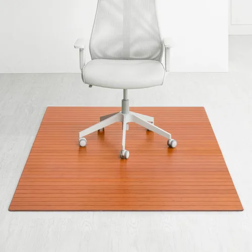 Vista 13 de Anji Mountain Alfombrilla de bambú para silla de oficina de 48" x 43" para Cerezo oscuro