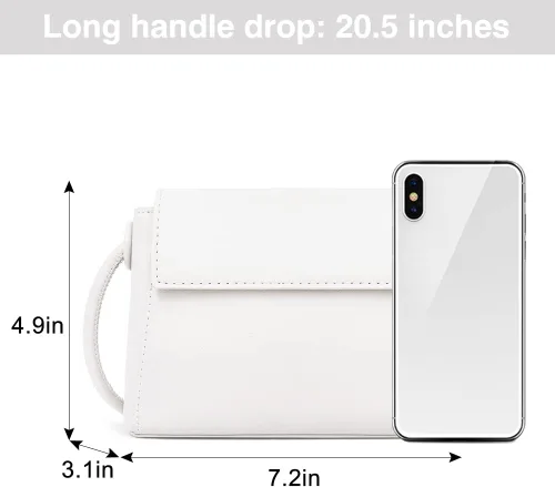 Vista 3 de CLUCI Bolso cruzado para mujer, bolso cruzado de cuero vegano para mujer, bolsos cruzados, bolsos pequeños de hombro con 2 correas ajustables