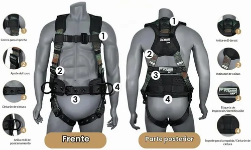Vista 3 de AFP Demon Fall Protection Comfortable Safety Harness (OSHA/ANSI PPE)