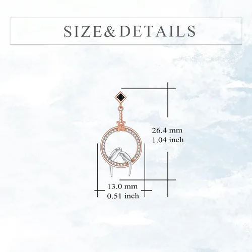 Vista 3 de Unique Animal Earrings Sterling Silver Leverback Dangle Earrings Jewelry for Women Birthday Festival Gifts