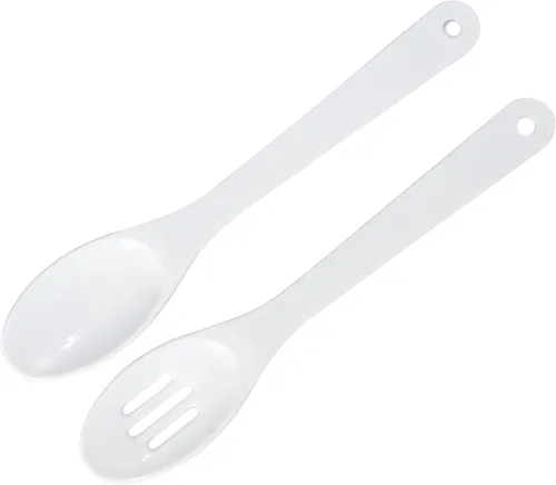 Vista 3 de Chef Craft Select - Juego de cucharas de plástico, 10-14.5 pulgadas, 4 piezas, color blanco