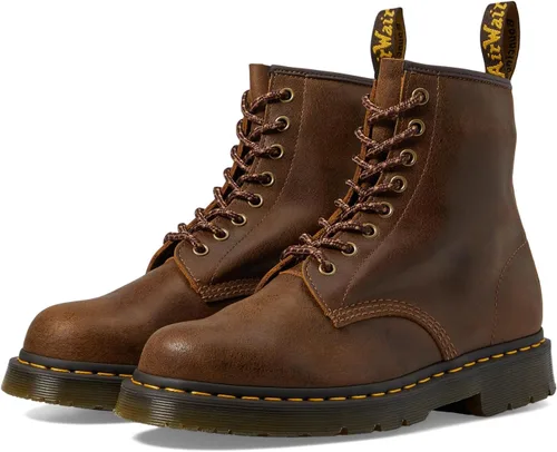 Vista 5 de Dr. Martens Botas de trabajo unisex 1460 Originals de 8 ojos, puntera suave, antideslizantes, 6 pulgadas, Grano completo industrial negro.