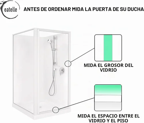 Vista 7 de eatelle Sello inferior de puerta de ducha con riel de goteo para vidrio de 1/2 pulgada (12mm) de grosor, barrido de 36 pulgadas de largo