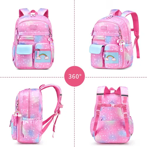Vista 2 de Mochila para niños, mochila escolar, Rosado, talla única , Moda