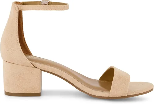 Vista 4 de Cushionaire - Sandalias Alba para mujer de tacón medio en forma de bloque con una banda y plantilla de espuma viscoelástica.