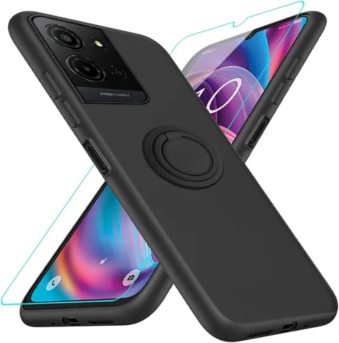 Vista 22 de Funda para Pinwheel Genesis 3 / BLU G64 Funda para teléfono con protector de pantalla HD, soporte de anillo giratorio de 360°, soporte de silicona